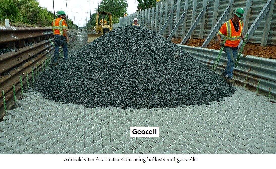 Amtracks Construction Using Ballast and geocell